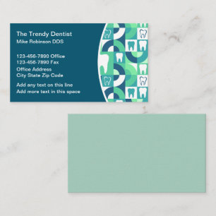 Trendige, moderne Dentist Theme Business Cards Visitenkarte