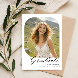 Trendige moderne Foto-Collage-Abschluss-Einladung Postkarte