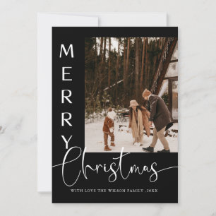 Trendige moderne Foto-Weihnachtskarte für die Feie Einladung