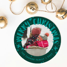 Trendige moderne handgeschriebene Weihnachtsfotoka Einladung