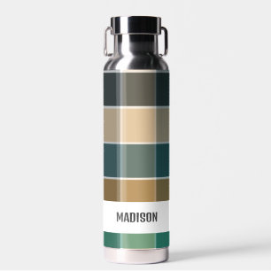 Trendige moderne personalisierte Karos Trinkflasche