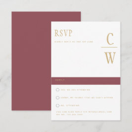 Trendige moderne Rose Pink Gold Wedding RSVP Karte
