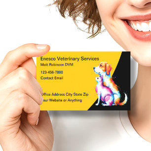 Trendige moderne Tierarzt-Geschäftskarten Visitenkarte