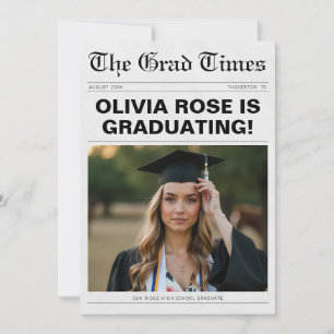 Trendige moderne Zeitung Absolventenfeier Ankündigung