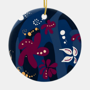 Trendige Muster-Accessoires, abstrakt blau rosa Keramikornament