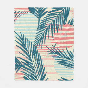 Trendige, nahtlose exotische Muster mit Palm und H Fleecedecke