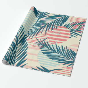 Trendige, nahtlose exotische Muster mit Palm und H Geschenkpapier