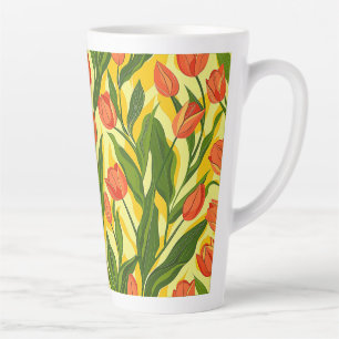 Trendige Natur Blumen Garten Sommer Muster Tulpe Milchtasse