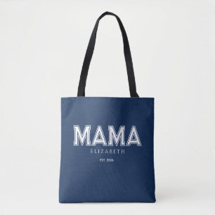 Trendige Navy Blue Mama-Tasche mit Namen und Gründ Tasche