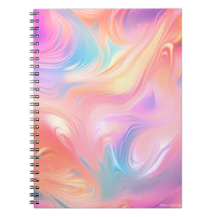 Trendige Neon-Pink-Blau-gelbe abstrakte Wellen Notizblock