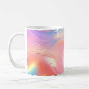 Trendige Neon-Rosa-Blau-gelbe abstrakte Wellen Kaffeetasse