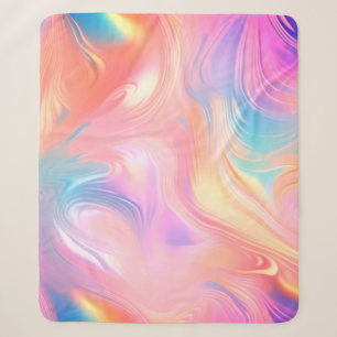 Trendige Neon-Rosa-Blau-gelbe abstrakte Wellen Sherpadecke