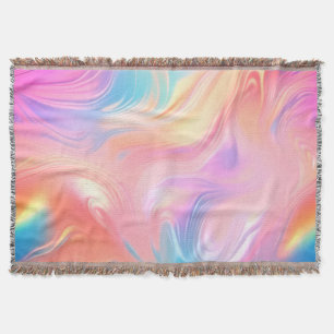 Trendige neonrosa blaue gelbe abstrakte Wellen Decke
