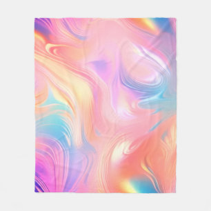 Trendige neonrosa blaue gelbe abstrakte Wellen Fleecedecke
