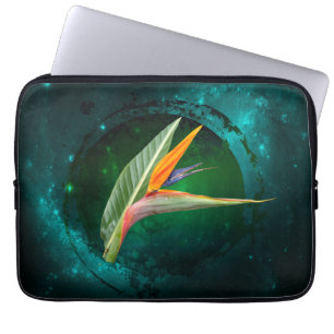 trendige Paradiesvogel-Blume floral Laptopschutzhülle