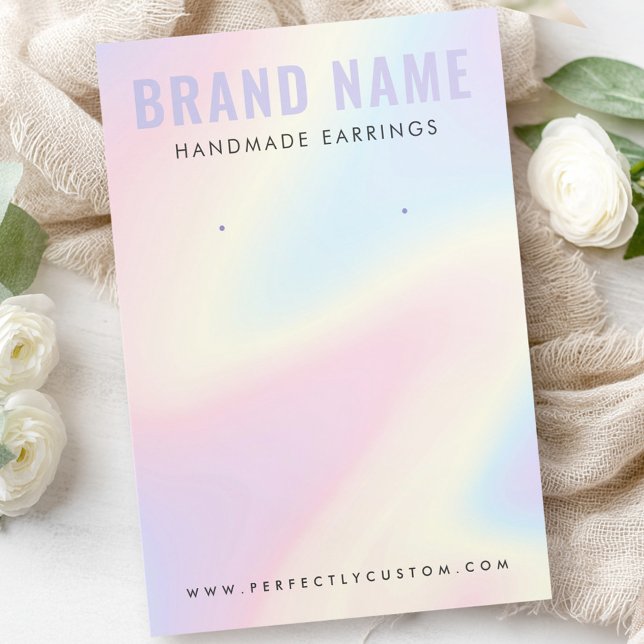 Trendige Pastell-Regenbogen-modernes Ohrhänger-Dis (Trendy pastel rainbow modern earring display card)