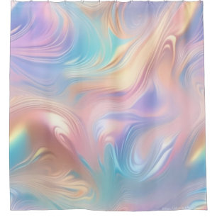 Trendige pastellfarbene Rosa Blau gelbe abstrakte Duschvorhang