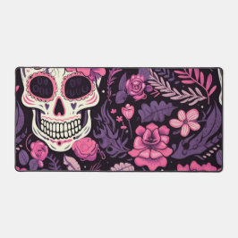 Trendige Pattern Skull Blume Elegant Moderne Coole Schreibtischunterlage