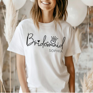 Trendige Personalisierte Brautjungfern T-Shirt