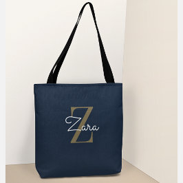 Trendige personalisierte Navy-Monogramm-Eigenname Tasche