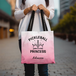 Trendige Pickleball Prinzessin Rosa Ombre mit Kron Tasche