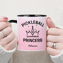 Trendige Pickleball Prinzessin Rosa Ombre mit Kron Tasse