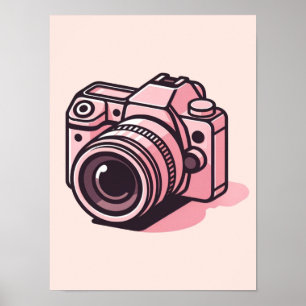 Trendige Pink-DSLR-Kamera-Fotografie Personalisier Poster