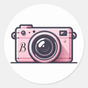 Trendige Pink-Snapshot-Shoot-Kamera-Fotografie Runder Aufkleber