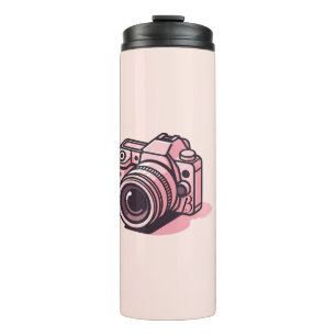 Trendige Pinke DSLR-Kamera-Fotografie Personalisie Thermosbecher