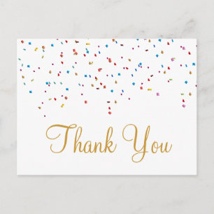 Trendige preiswerte Gold Glitter Weiß Vielen Dank  Postkarte