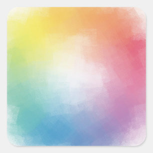 Trendige Regenbogenfarben Leervorlage Pink Rot Quadratischer Aufkleber