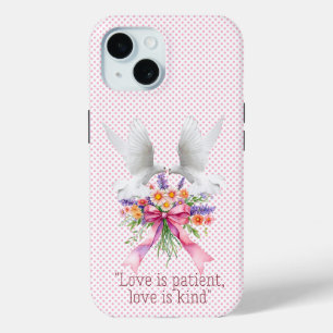 Trendige religiöse rosa Punkte-Blumen-Schleife wei Case-Mate iPhone Hülle