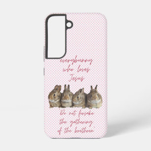 Trendige religiöse rosa Punkte braune Kuschelhasen Samsung Galaxy Hülle