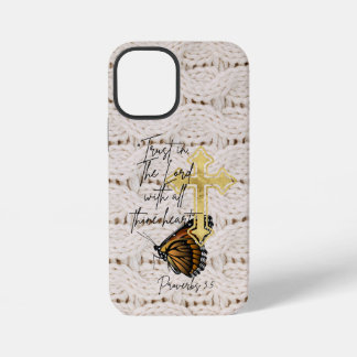 Trendige religiöse Strickwaren Brauner Schmetterli iPhone 12 Mini Hülle