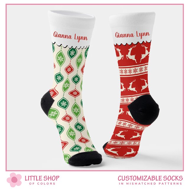 Trendige Rentier-Ornament-Muster Socken (Von Creator hochgeladen)