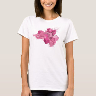 Trendige rosa abstrakte Würfel Designer Grafik T-Shirt