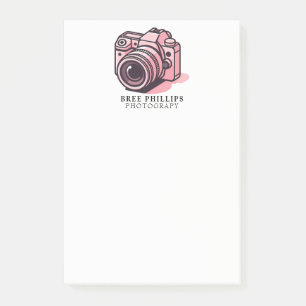 Trendige rosa DSLR-Kamera-Fotografie personalisier Post-it Klebezettel