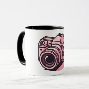 Trendige rosa DSLR-Kamera-Fotografie personalisier Tasse