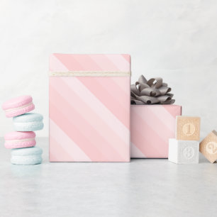 Trendige rosa Pfirsichfarb-Töne Streifen Vorlage Geschenkpapier