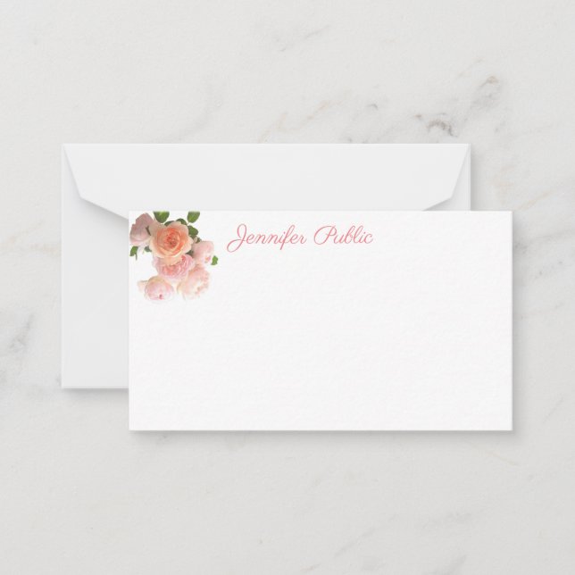 Trendige Rose für Aquarellfarben Vorlage für Paste (Vorderseite)
