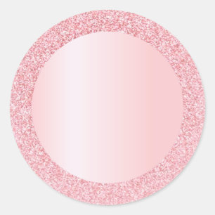 Trendige Rose Gold Glitzer Blank Template hinzufüg Runder Aufkleber