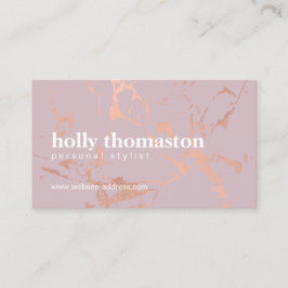 Trendige Rose Gold-Marmormuster im Blush-Designer Visitenkarte