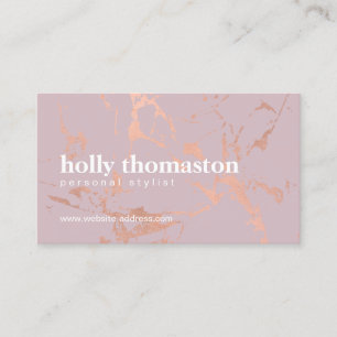 Trendige Rose Gold-Marmormuster im Blush-Designer Visitenkarte