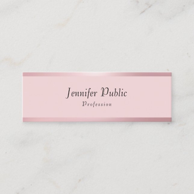 Trendige Rose Gold Moderne Elegante Einfache Vorla Mini Visitenkarte (Vorderseite)