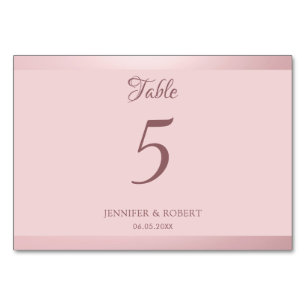 Trendige Rose Gold Moderne Schrift Elegante Vorlag Tischnummer