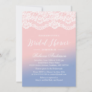 Trendige Rose Quartz Serenity Spitze Brause Einladung