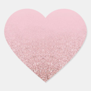 Trendige Roségold-Glitter-Leere Elegante Vorlage Herz-Aufkleber