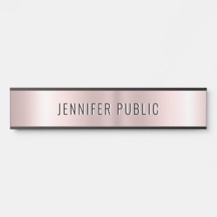 Trendige Roségold Moderne Elegante Vorlage Haus Türschild