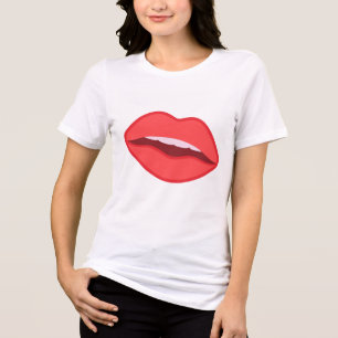 Trendige rote Lippen Ästhetik Grafik T-Shirt Tri-Blend Shirt