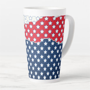 Trendige rote weiße und blaue Sterne America Flagg Milchtasse